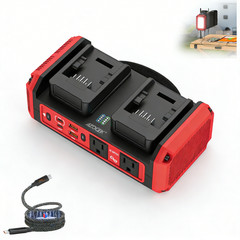 350W Pure Sine Wave Power Inverter fits Milwaukee 18V Battery，DC 18V to 120V AC