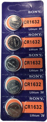 CR1632 SONY MURATA 5PK 3V LITHIUM (GREAT EXP 2034) DL1632 ECR1632 FREE SHIP&TRAK