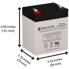 SigmasTek Battery Replacement for Universal UB1250 12V 5Ah, SLA AGM Rechargeable