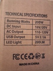 200W 20V Power Inverter to 110V-120v