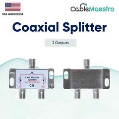2 Way Power Pass Coaxial Splitter TV 5-2300MHz Satellite RG6 RG59 Cable