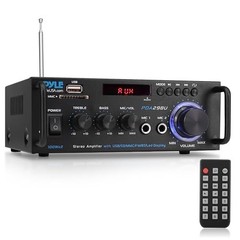 Pyle 200W Stereo Power Amplifier with Bluetooth Dual Channel Audio Receiver