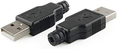 USB 2.0 Connector 10PCS USB 2.0 A Type Male 4-Pin Plugs with Black Plastic Cover