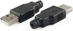 USB 2.0 Connector 10PCS USB 2.0 A Type Male 4-Pin Plugs with Black Plastic Cover