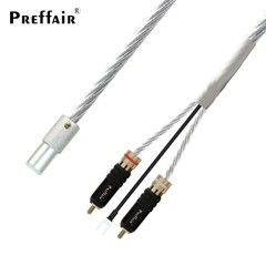 6feet Silver Plated Tonearm Cable 5Pin DIN to RCA Phono Cable with Ground Line