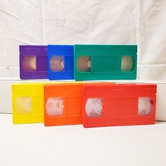 VHS Video Cassette Tape Shells Box Empty Blank Colored V-0 Bulk 10 Pack New