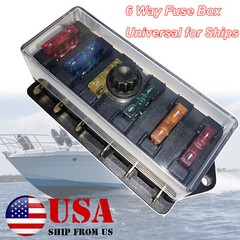 6 Way Blade Fuse Box Waterproof Fuse Holder Block Universal,For Car SUV Bus
