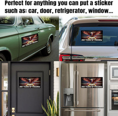 10Pcs 250 Anniversary Bumper Sticker America National Flag Eagle 250 Years of Fr