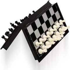 Black White Magnetic Chess Set, Portable for Kids Adults (Black)