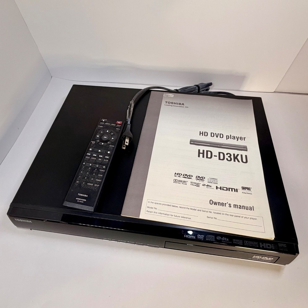 Toshiba HD-D3KU HD-DVD and Regular DVD Player – includes remote; tested