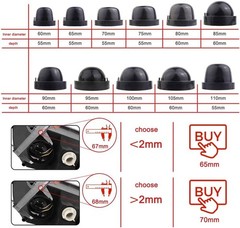 70mm 2.76 inch PVC Rubber Seal Dustproof Covers for Light Bulb Conversion Kit