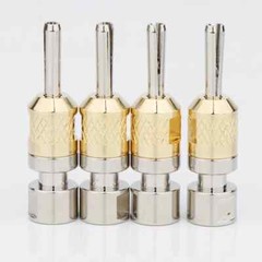 4PCS Brass Rhodium Plated Hi-end Audio Banana Plug Solder Locking Male Connector