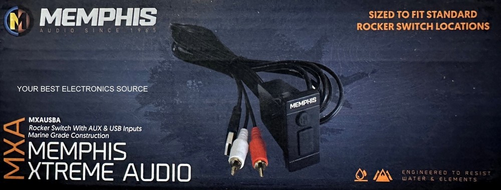 NEW Memphis Audio MXAUSBA Rocker Switch Sized AUX & USB Port