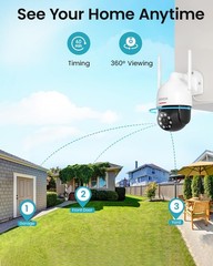 DEKCO 2K WiFi Surveillance Security Camera 1 Count (Pack of 1), 1Pack