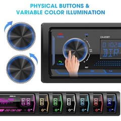 Marine Bluetooth Stereo Single DIN 300W 4x75W AM FM Radio USB Fast Charge