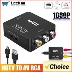 Composite AV RCA to HDMI Video Converter Adapter 720p 1080p Upscaler USB Power