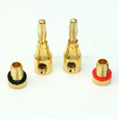 24 Pcs 24k Gold Plated Musical Jack Speaker Cable Wire Pin Banana Plug Connector