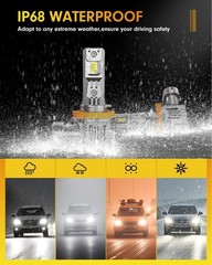 FAHREN H11/H9+9005/HB3 LED Headlight High/Low Bulb 100000LM Ultra Bright 10Years