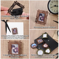 6 Pcs Mini Vintage Picture Frame 1 Inch 1-2 inches x 6.7 inches, Bronze Brown