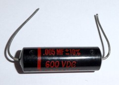Sprague black beauty capacitor, 0.005 MF +/- 10%, 600V, New old stock