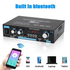 AK35 Stereo Amplifier Home Audio Max 200W Power 2Channel Stereo Receiver with BT