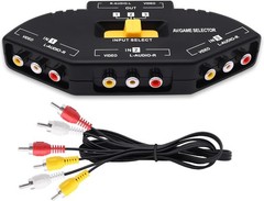 3 In 1 Out Component AV Video Switch Box, Composite 3 RCA AV Splitter RGB