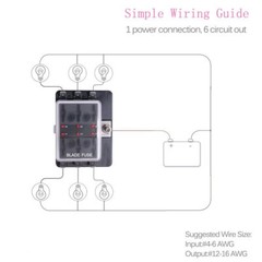 6way Rv Fuse Block Blade Fuse Box Dc12~32v 12v Junction Box Led Indicator Fuse B