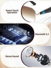 AI Smart Glasses for Men&Women Bluetooth Sunglasses Open-Ear Speaker Translation