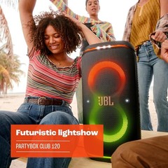 JBL PartyBox Club 120 Portable Bluetooth Speaker with Lights & Mic Input – Black
