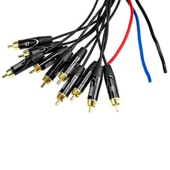 30ft Medusa Cable 10-Channel RCA with 3×12 Ga Black, Blue, Red Power Cables