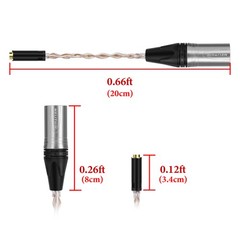 Geekria 4 Pin XLR Male to 4.4mm Balanced Female Headphones Adapter Cord (20cm)