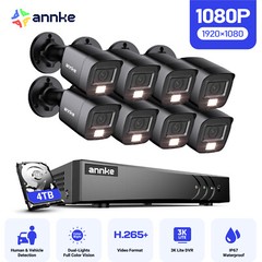 ANNKE 8CH 5MP Lite DVR 1080P CCTV Security Camera System Human Detection H.265+