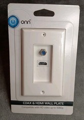 Coax & HDMI Wall Plate Single Gang Compatible Video Up To 1080p White