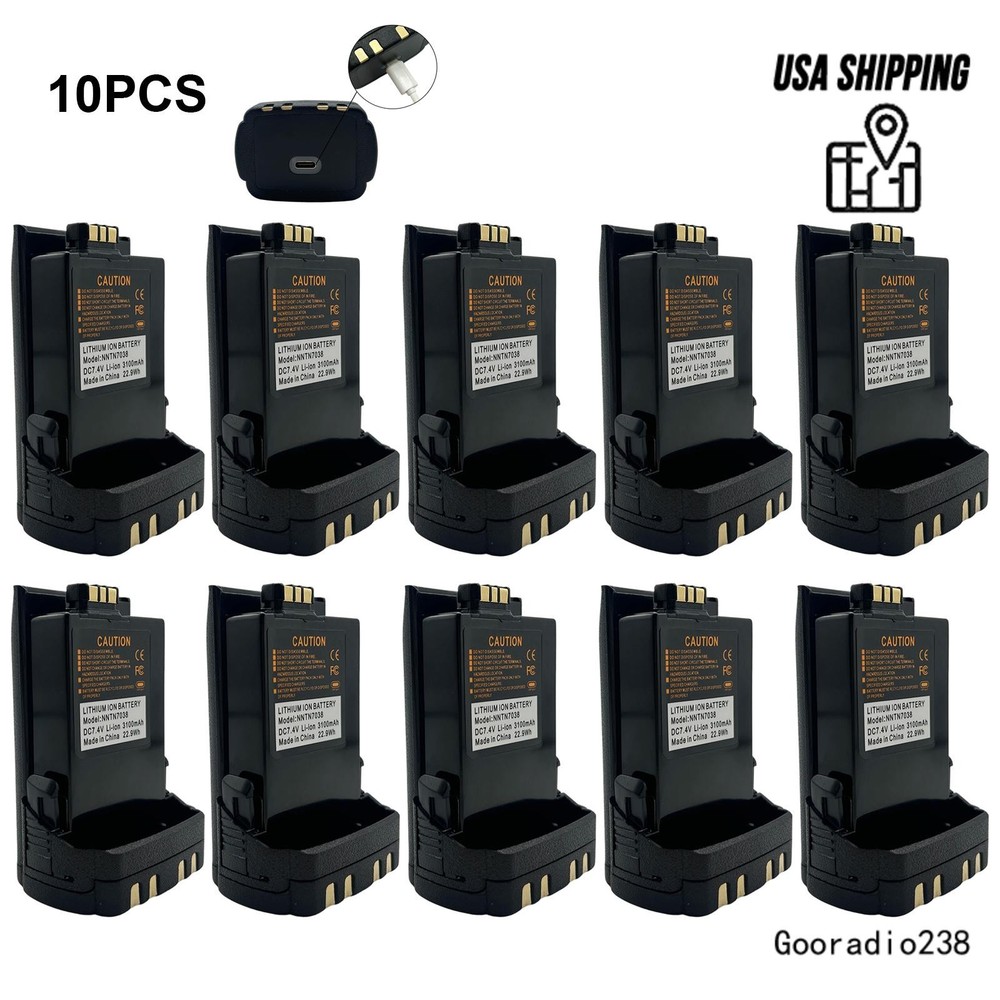10PCS NNTN7038 USB-C Li-ion Battery For APX6000XE APX7000 APX8000XE Radio