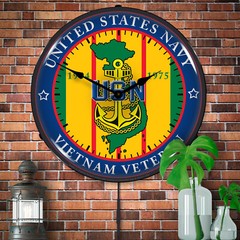Navy Vietnam Veteran, Lighted Backlit LED Wall Clock