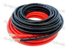 25 ft 8 Gauge AWG 12.5′ RED / 12.5′ BLACK Power Ground Wire Sky High Car Audio