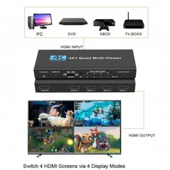 Multi-Viewer 4K HDMI 4×1 1080P Seamless Quad Screen Real Time Remote Splitter US