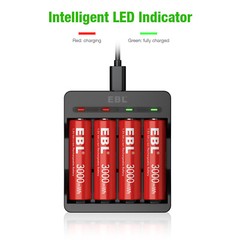 EBL AA AAA Rechargeable Batteries Li-ion 1.5Volt Lithium/ Multi-Slot Charger Lot