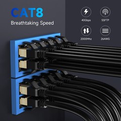 CAT8 RJ45 Ethernet Cable Super Speed 40Gbps Cat 8 Network Cable Gold Plated Lot