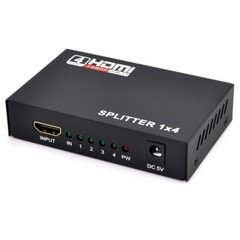 4 Port 1 x 4 HDMI Splitter AV HUB 1080P HD Amplifier HDTV Box + Power Supply US