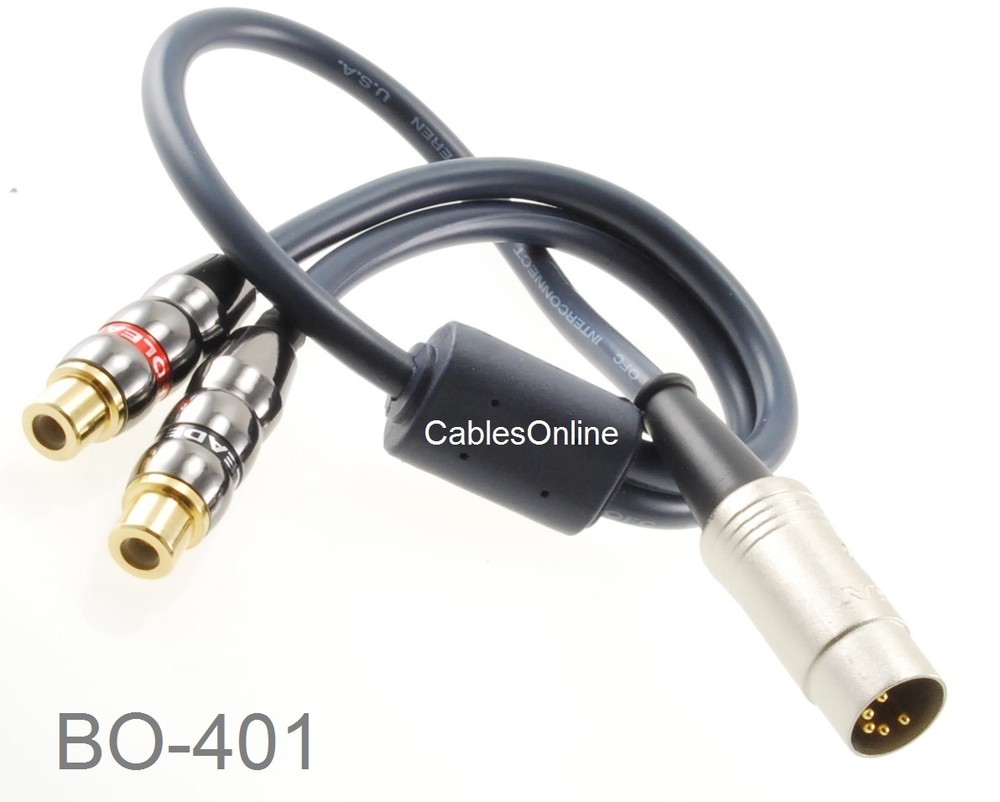 1ft 5-Pin Din Male to 2-RCA Female Jumper Cable For BO, Naim, Quad Systems