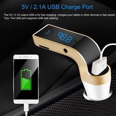 Wireless Car AUX Stereo Audio Receiver FM Adapter USB Charger A2DP USA