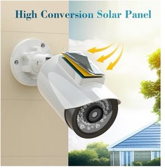 security camera-fake solar (White 2Pack,Battery not Included)