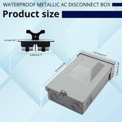 30 Amp Fused AC Disconnect Box, Pull‑Out Safety Switch, 2‑Pole 3‑Wire 1‑Phase…