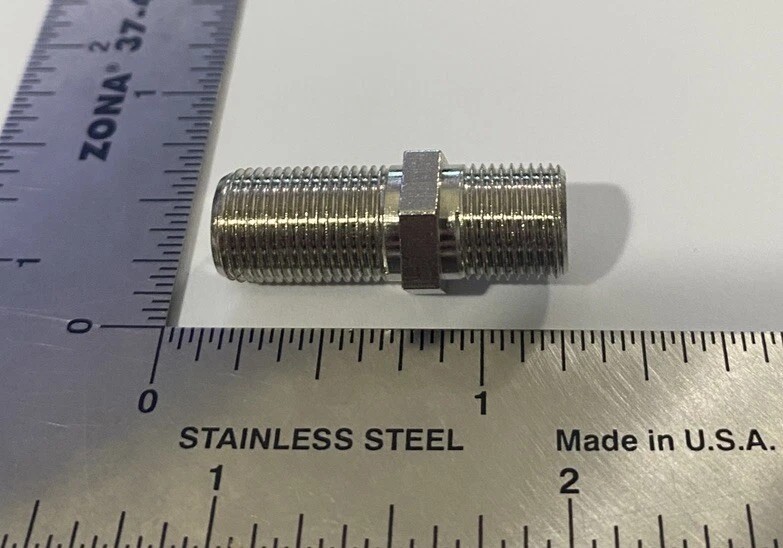 (1) 1” Coaxial Cable Connector RG6 Coax F-Type Adapter Female to Female T-24