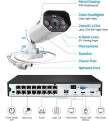 ZOSI 4K 8MP PoE IP Camera Weatherproof CCTV Security Camera Night Vision Audio