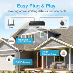 Anpviz 8MP 4K PoE IP Camera AI Human/Vehicle Detection, Smart Color Night Vision