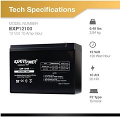 ExpertPower 12V 10AH SLA Replacement Battery for WP10-12SE, BP10-12T2 – 2 Pack
