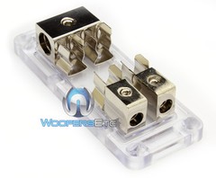 pkg SCOSCHE EFX BLOCKA2 4 AWG IN 2 8 AWG OUT FUSE AGU HOLDER BOX BLOCK + 5 FUSES