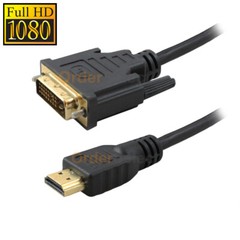 New HDMI to DVI-D 24+1 Pin Monitor Display Adapter Cable Male/Male HD HDTV 6 FT